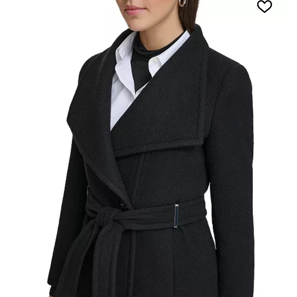 Calvin Klein Women’s Belted Asymmetrical Wrap Coat Macy’s